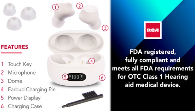 Picture 3 of FDA-Registered Class 1 Earbud-Style Hearing Aids by RCA