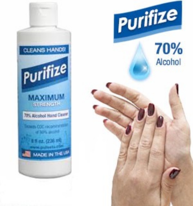 Picture 1 of Purifize 8 oz Sanitizer Fresh Lemon Scent - Made in the USA