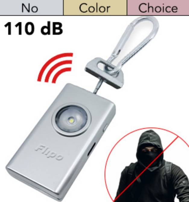 Picture 1 of 110 dB Personal Safety Alarm Keychain for Self-Defense