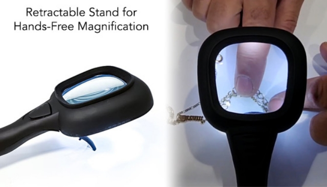 Picture 4 of LED Magnifying Glass with UV Light and Kickstand