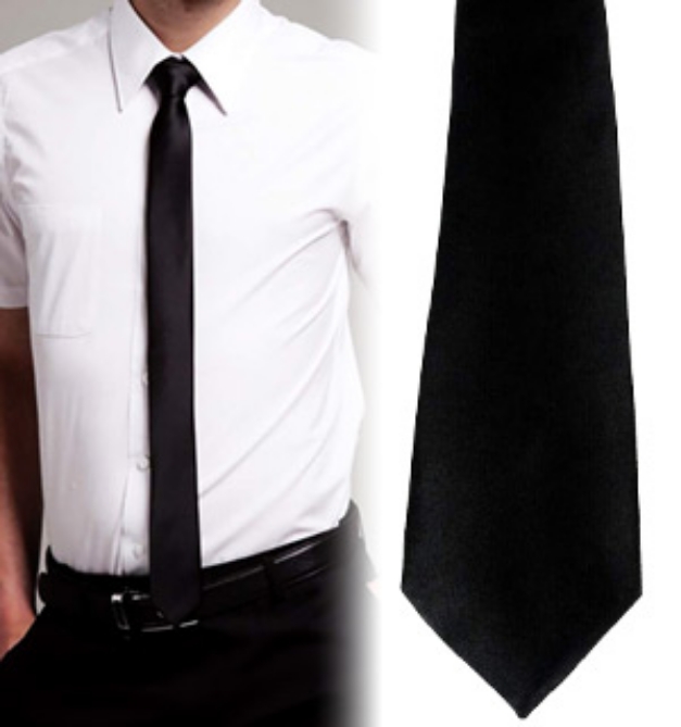 Picture 1 of Classic Black Polyester Necktie