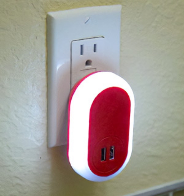 Picture 1 of LED Night Light USB Wall Charger