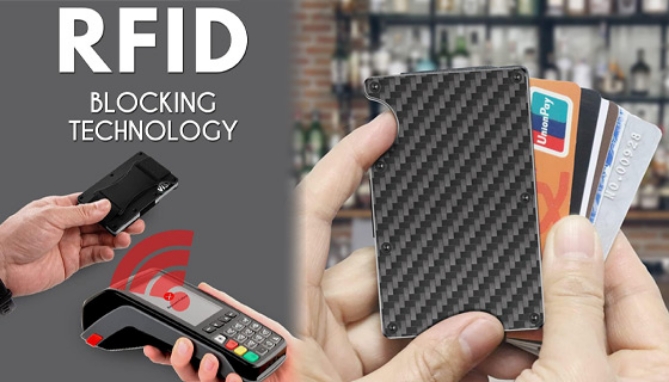 Picture 2 of RFID Blocking Slim Minimalist Wallet with Money Strap