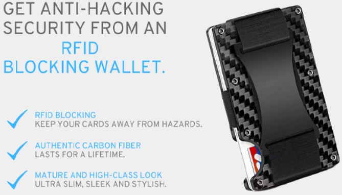 Picture 6 of RFID Blocking Slim Minimalist Wallet with Money Strap