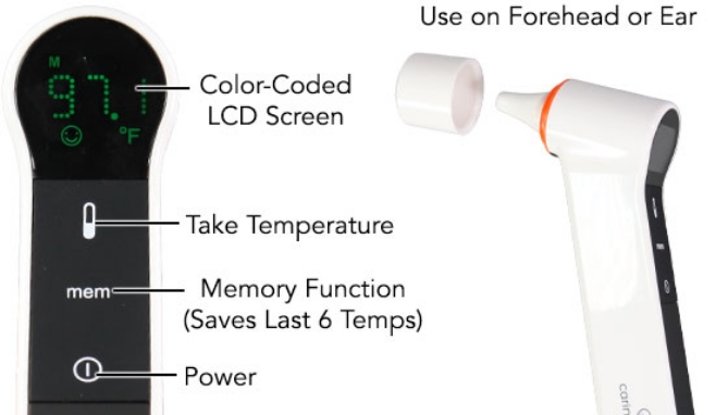 Picture 2 of No-Contact Infrared And Rapid-Reading Thermometer For Skin And Ears