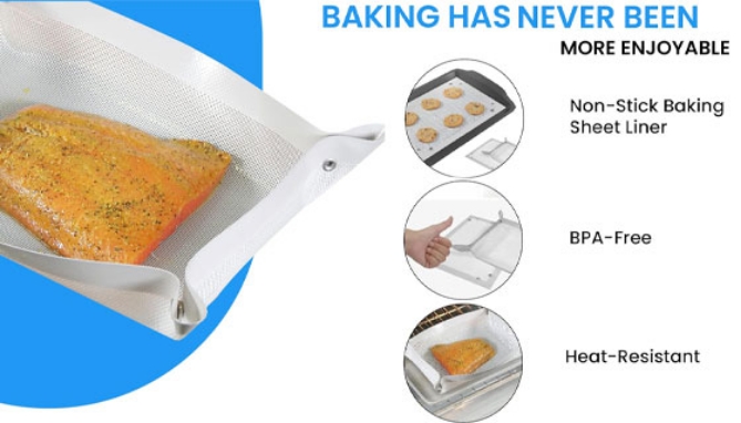 Picture 4 of 2-in-1 Silicone Baking Mat and Leakproof Pan
