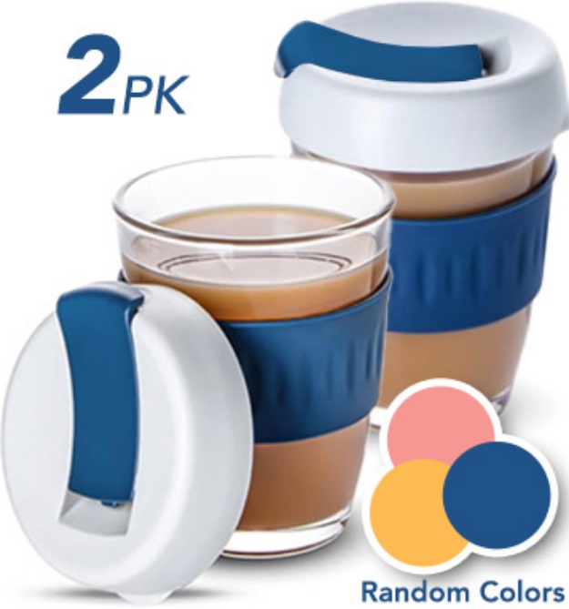Picture 1 of Double-Walled 12oz Travel Coffee Mug 2-Pacl