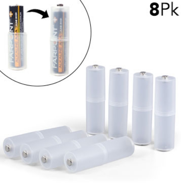 Picture 1 of AAA to AA Battery Converter - 8 Pack