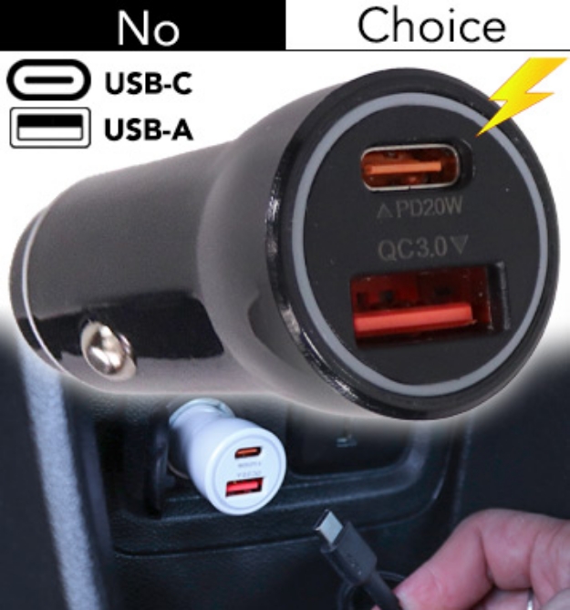 Picture 1 of 36W PD Fast-Charging DC Car Adapter with USB-C