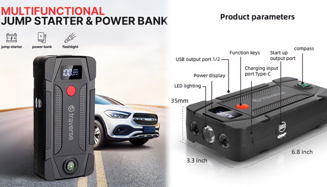 Picture 4 of Portable Vehicle Jump Pack And Power Bank Combo 