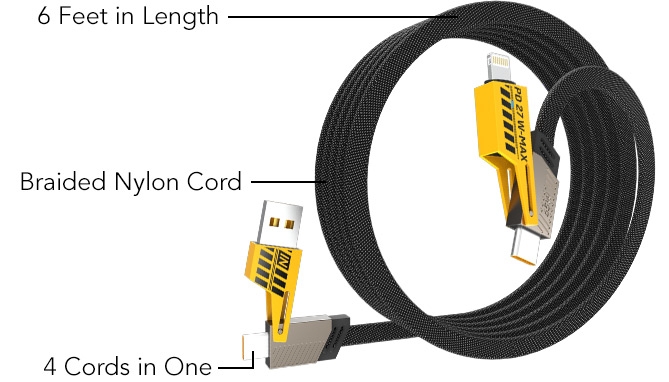 Picture 4 of 6ft 4-in-1 Transforming Cable